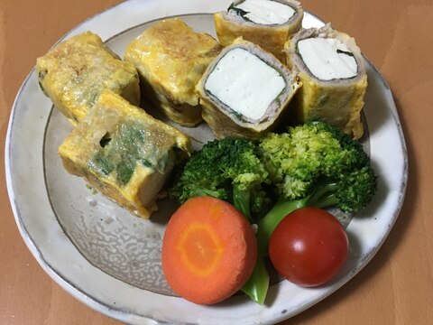 豆腐と大葉の豚肉巻きピカタ♪